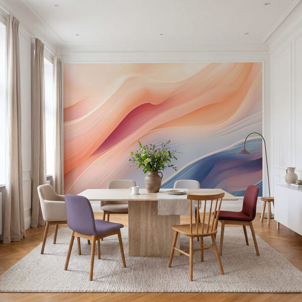 Des ondulations douces dans des tons pastel délicats