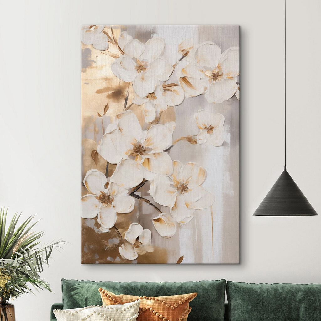Painting of flowers on a wall