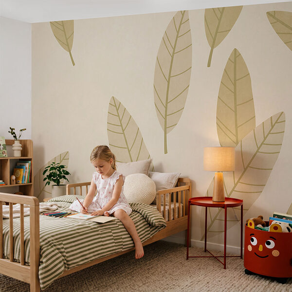 Motif de feuilles sur fond blanc