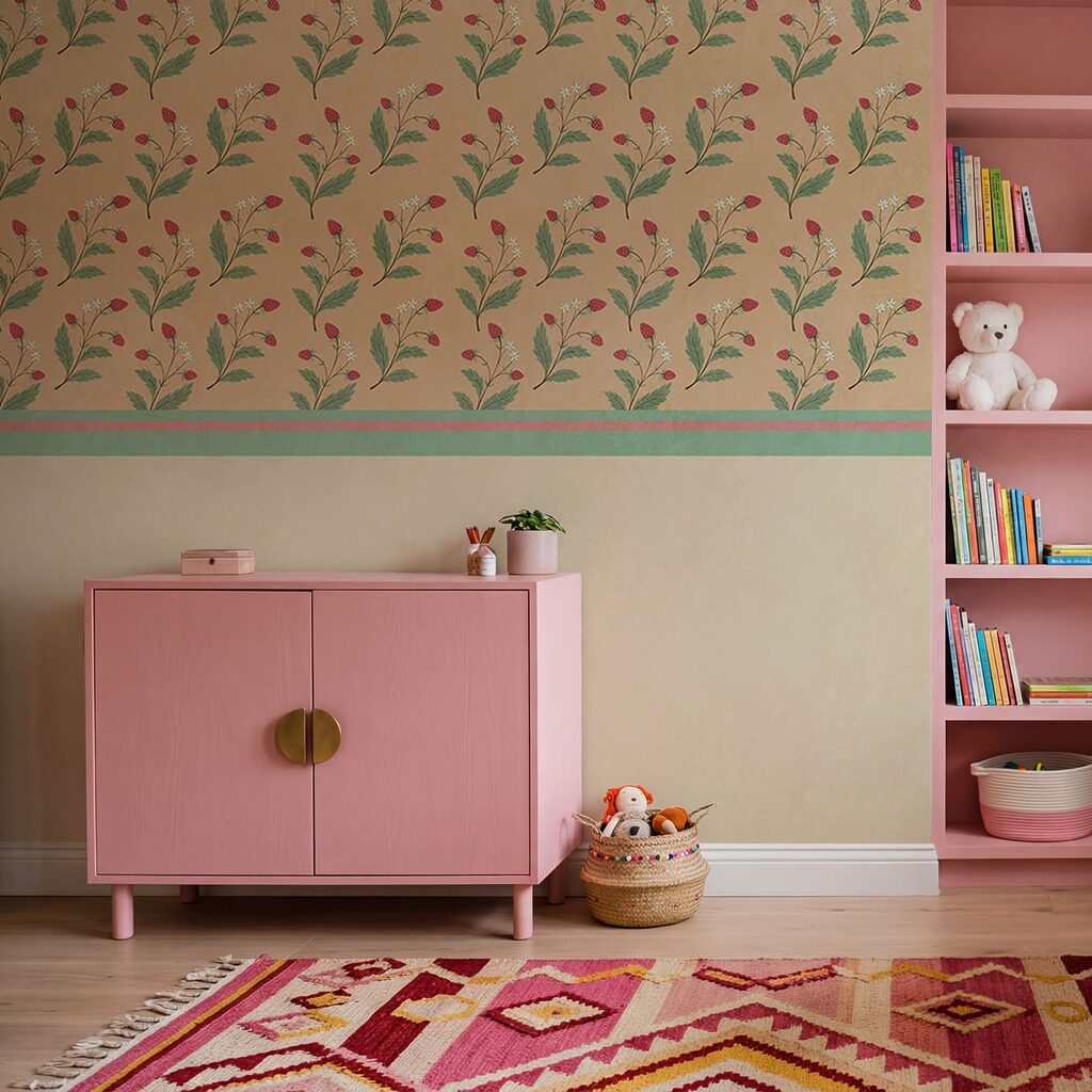 Motif de fleurs et de feuilles sur fond beige
