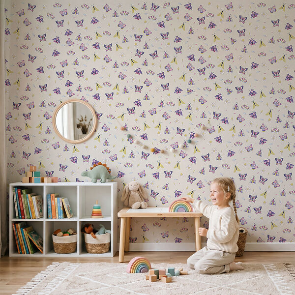 Motif de papillons et de fleurs