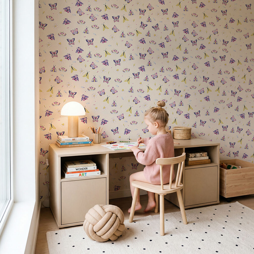 Motif de papillons et de fleurs