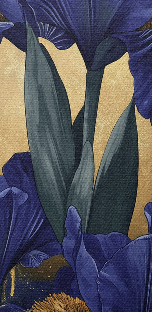 Painting of flowers and a moon Painting of flowers and a moon