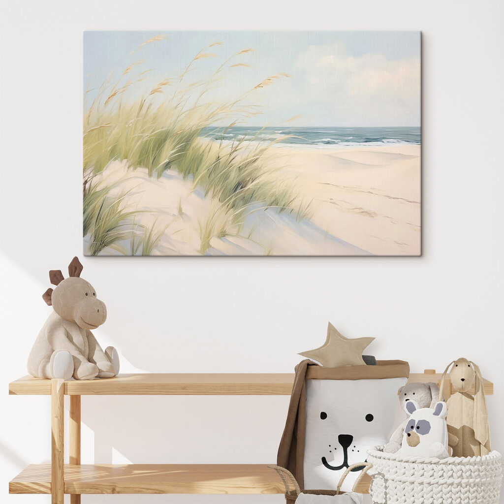 Beach with grass and sand Beach with grass and sand