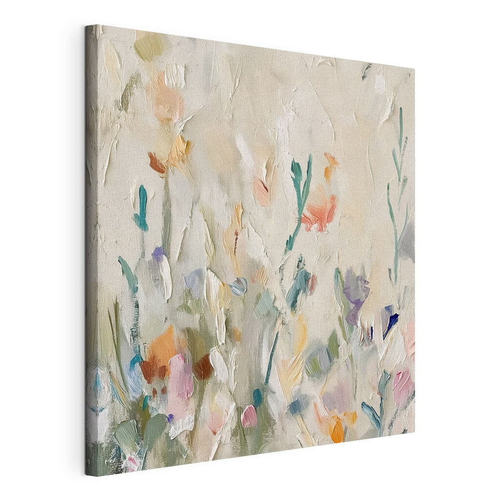 Painting of flowers on a white surface