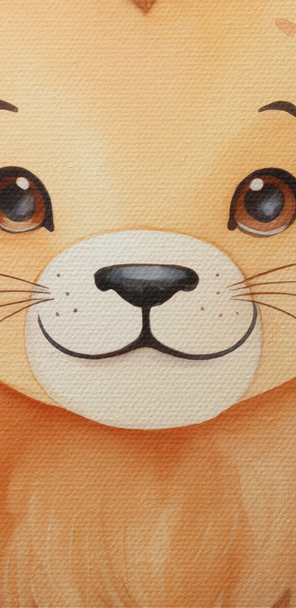 Watercolor of a lion with a crown