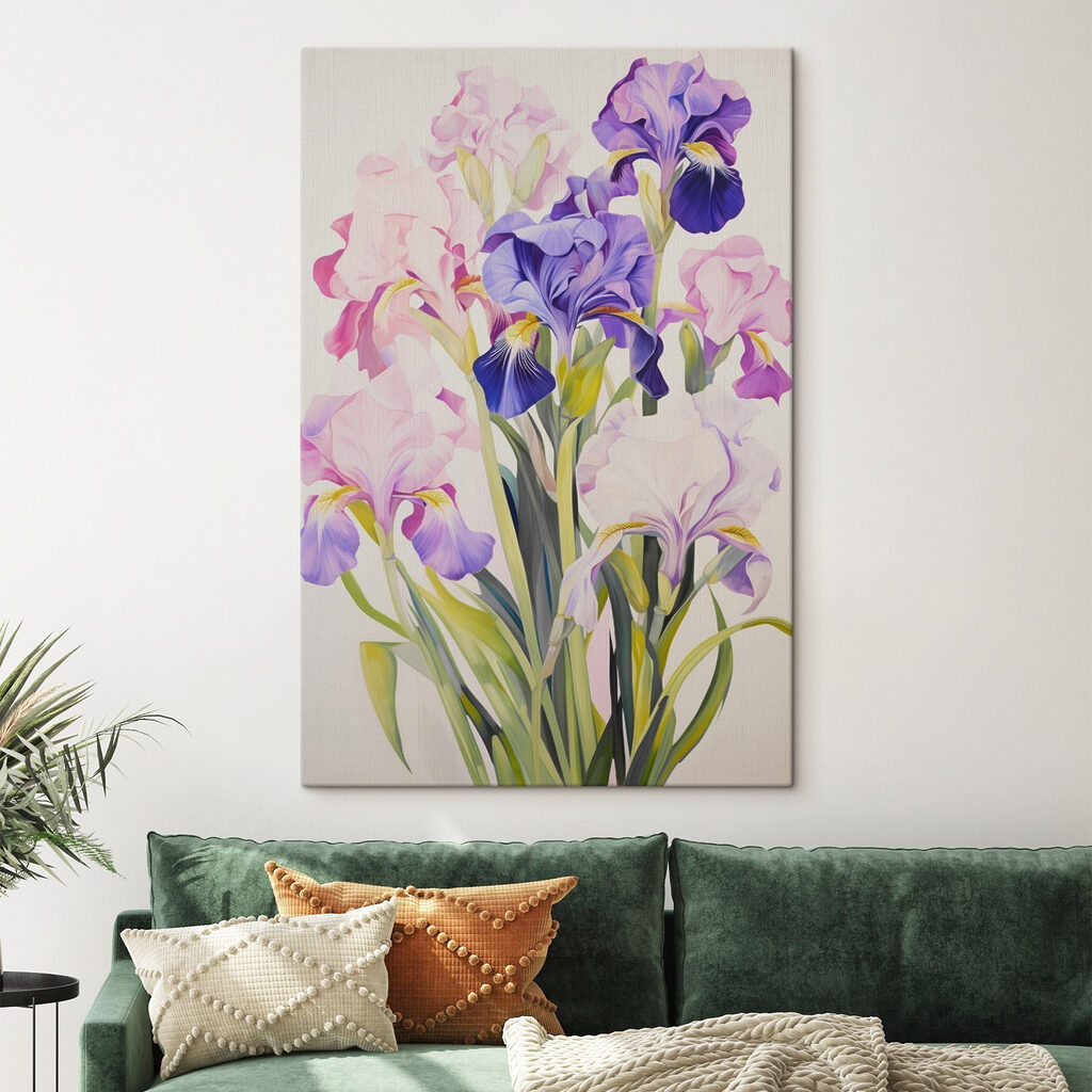 Painting of flowers on a white background