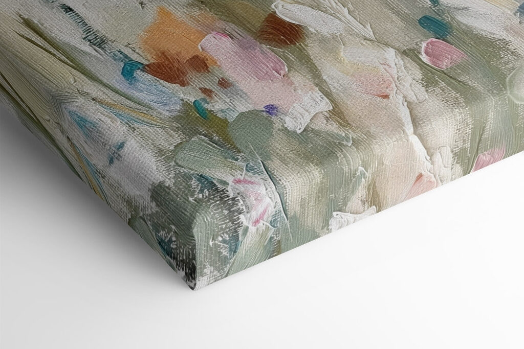 Painting of flowers on a white surface