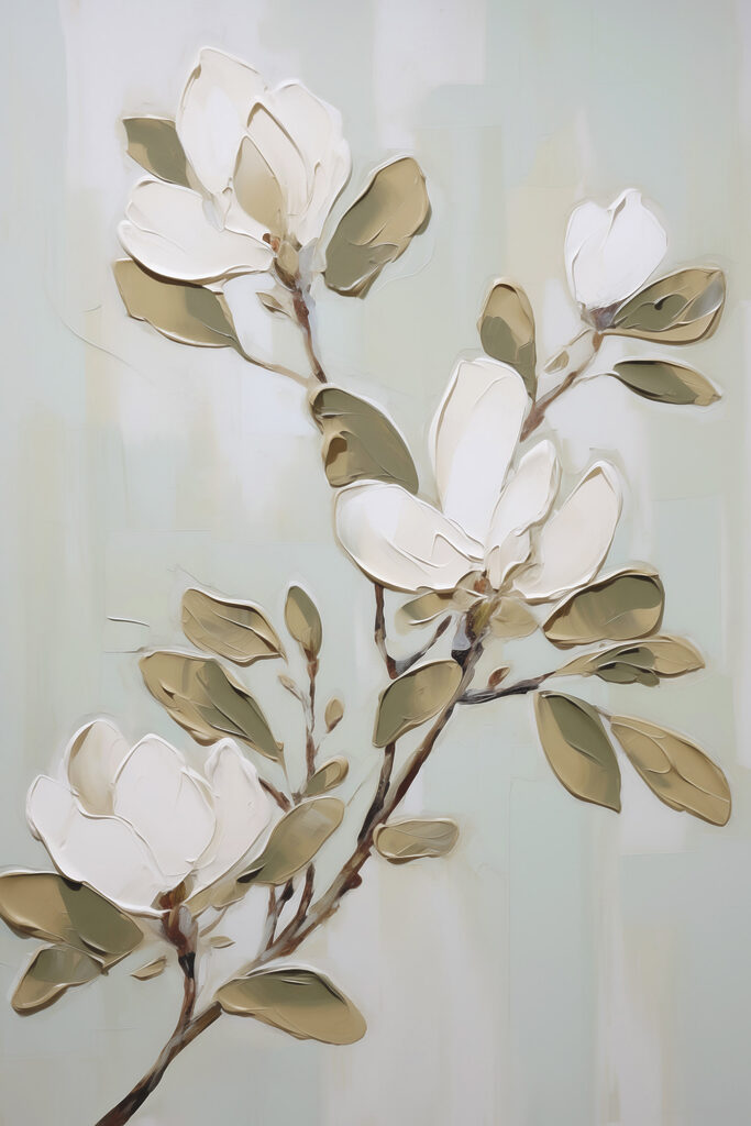 Painting of a white flower Painting of a white flower