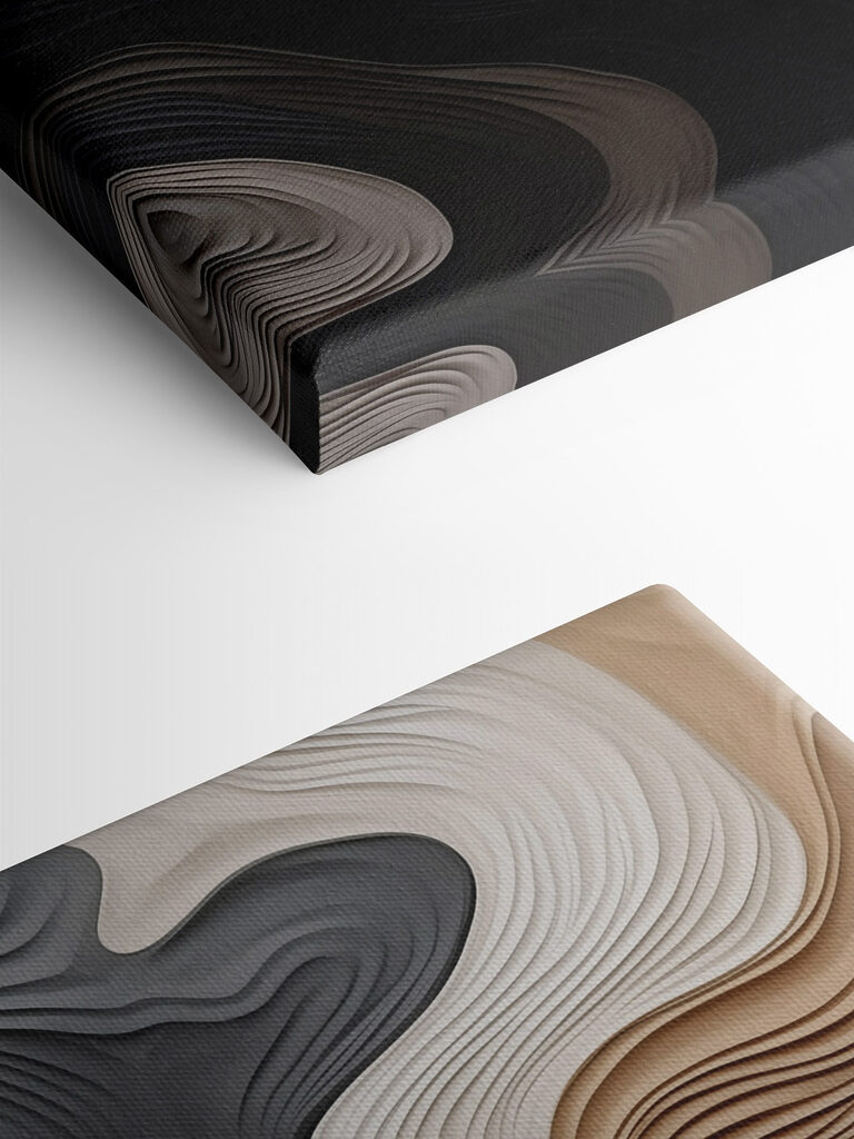 Black and white and brown wavy lines