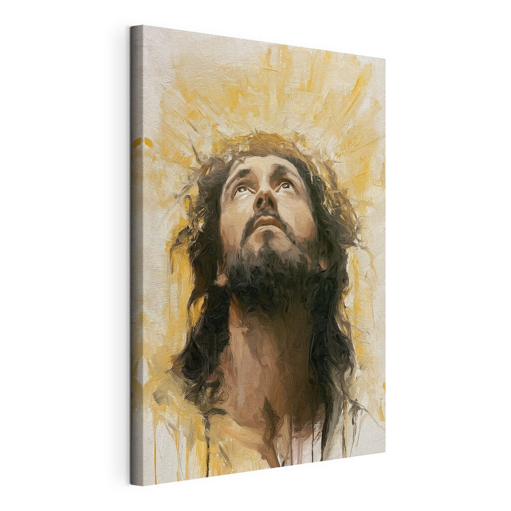 Painting of a man looking up