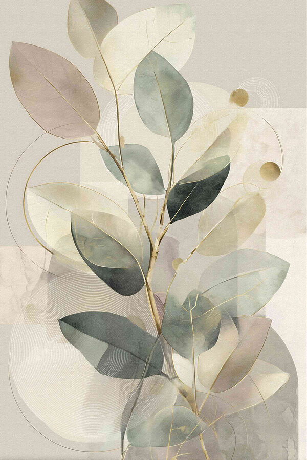 Soft tones and gentle leaf patterns Soft tones and gentle leaf patterns