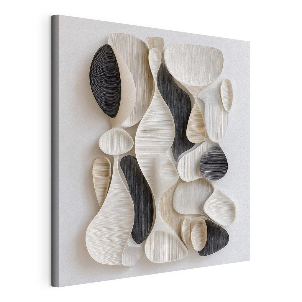 Wall art made of black and white shapes Wall art made of black and white shapes