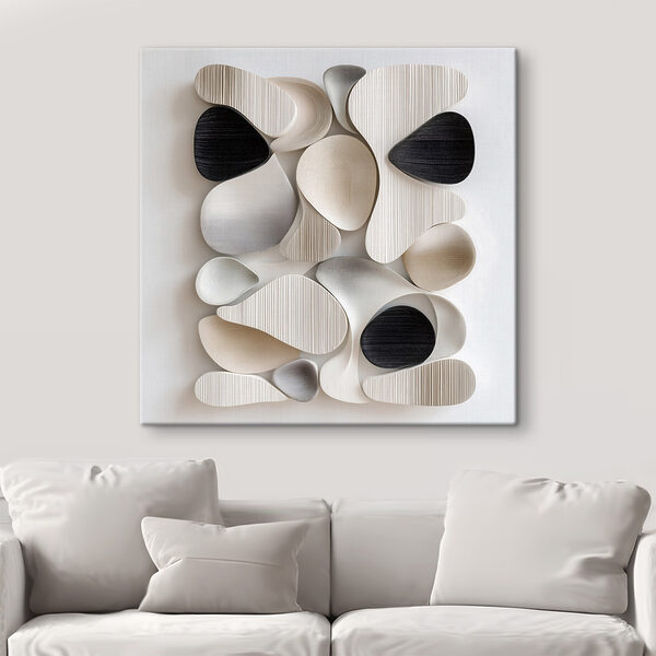 Wall art of black and white shapes Wall art of black and white shapes
