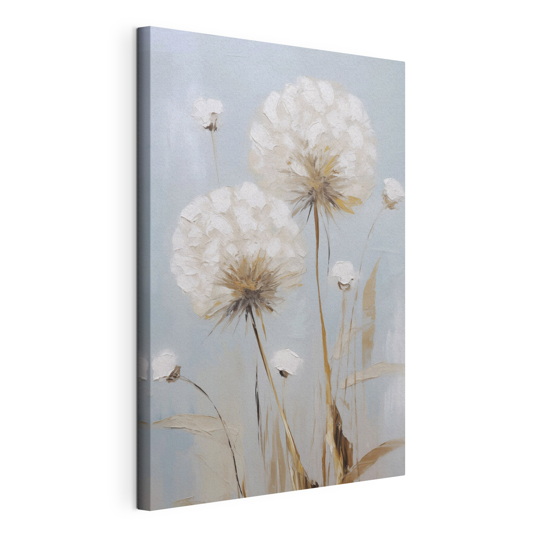 Painting of flowers on a blue background