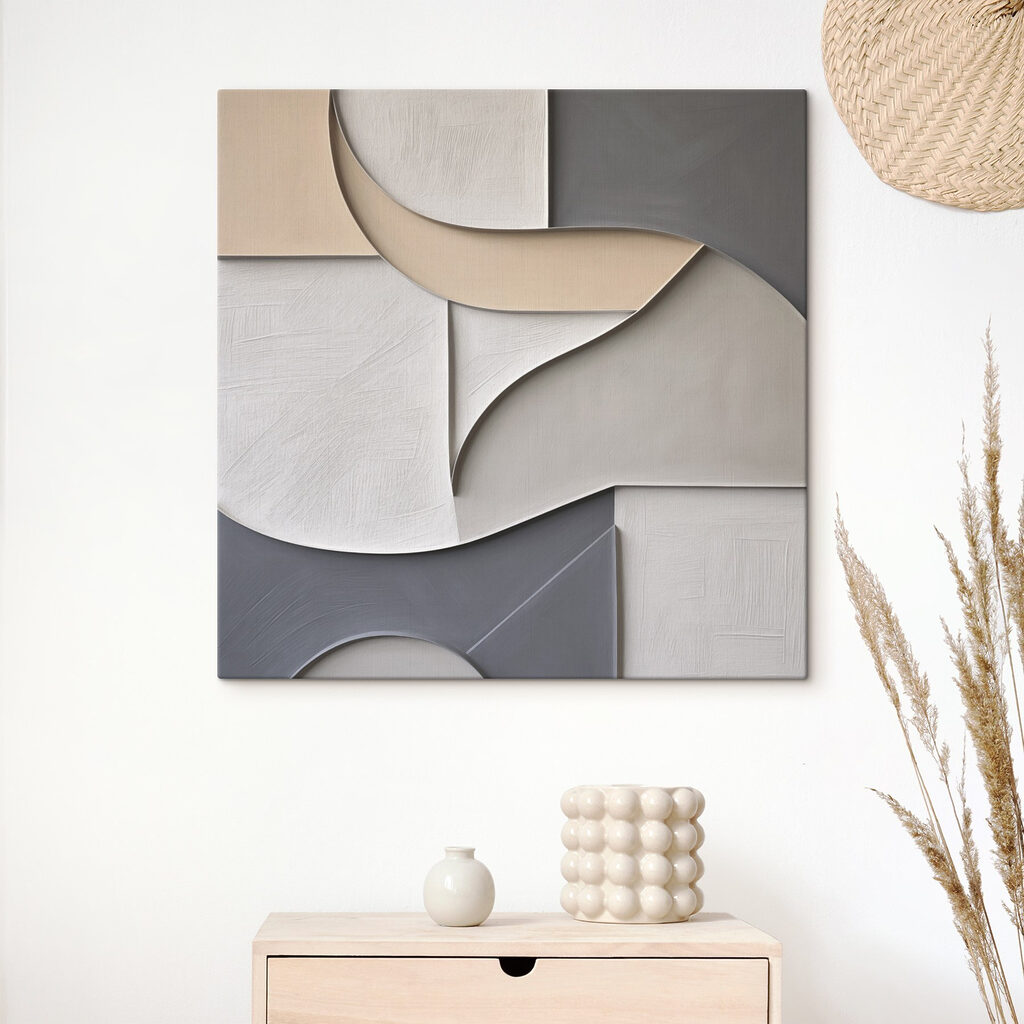 Wall art with a curved design Wall art with a curved design