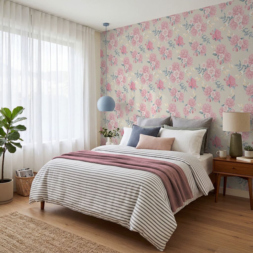 Motif de fleurs roses