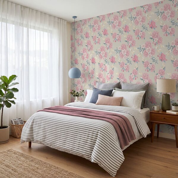 Motif de fleurs roses