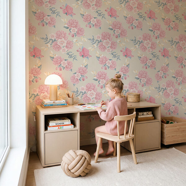 Motif de fleurs roses