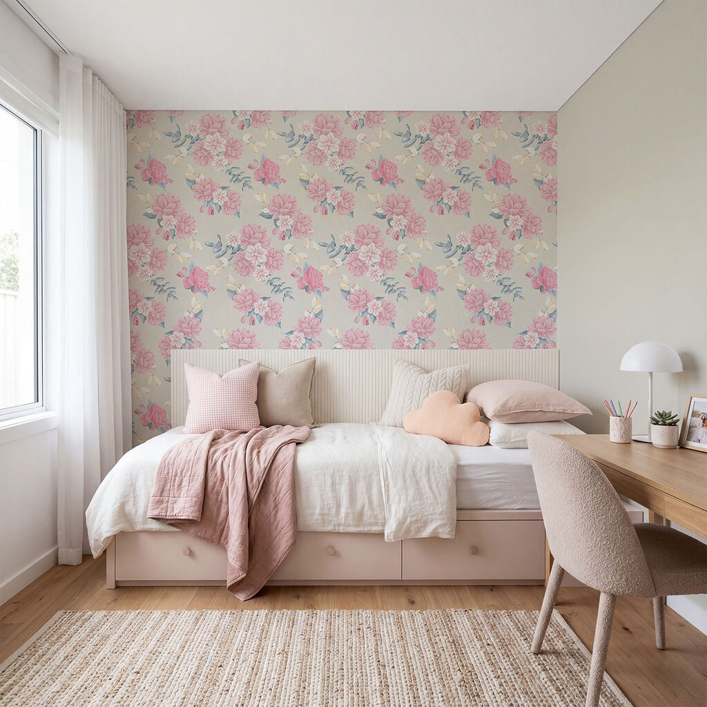 Motif de fleurs roses
