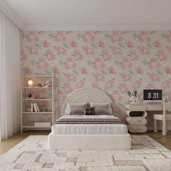 Motif de fleurs roses
