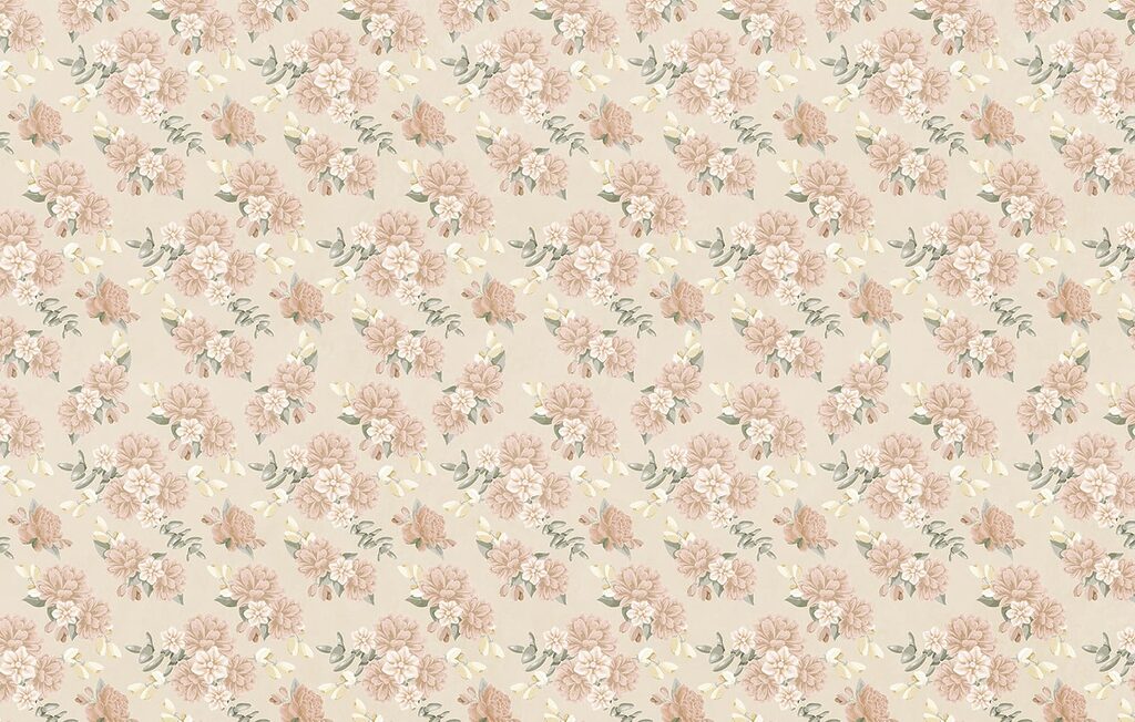 Pattern of flowers on a beige background
