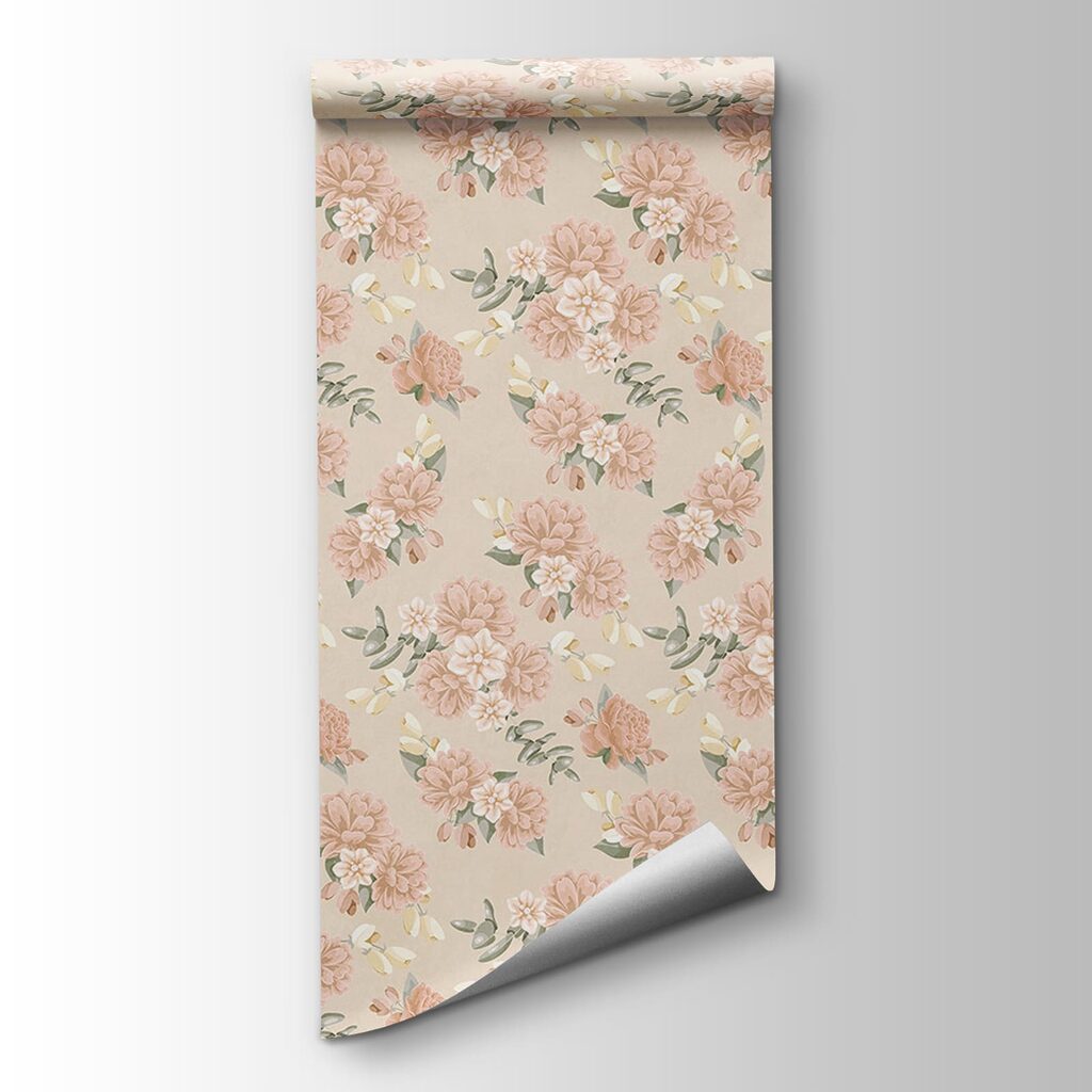 Pattern of flowers on a beige background