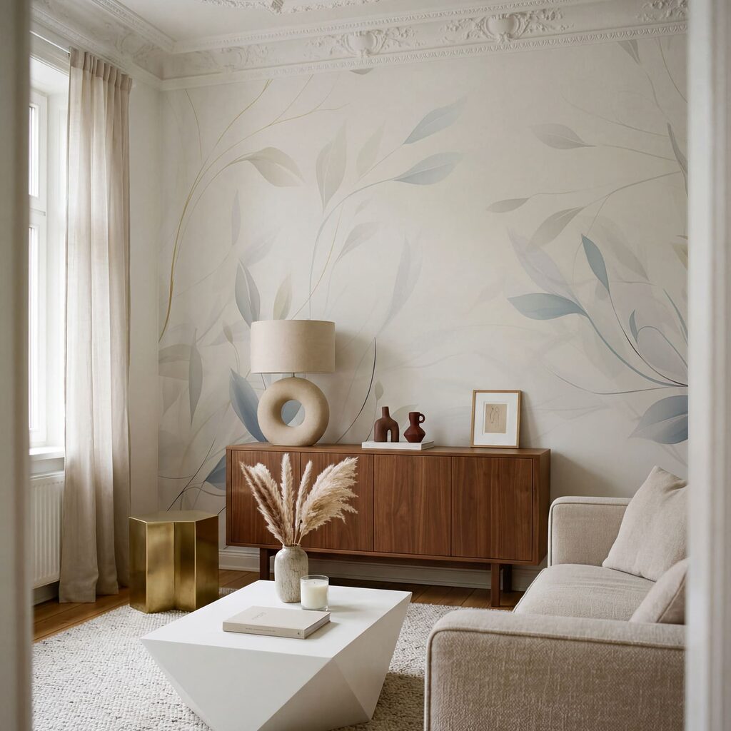 Fond blanc avec des feuilles