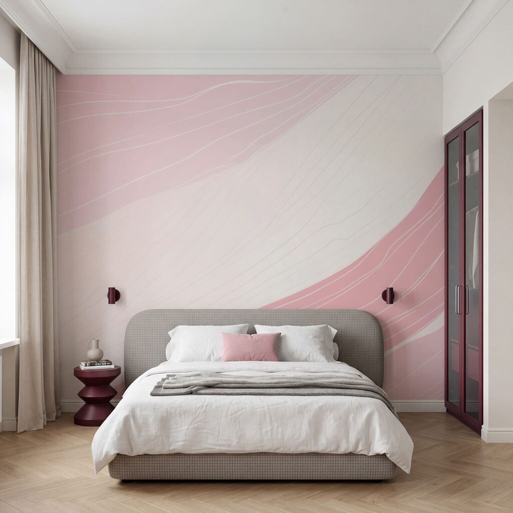Lignes ondulées roses et blanches Lignes ondulées roses et blanches