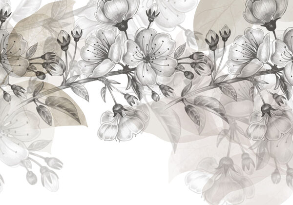 Drawing of a branch with flowers