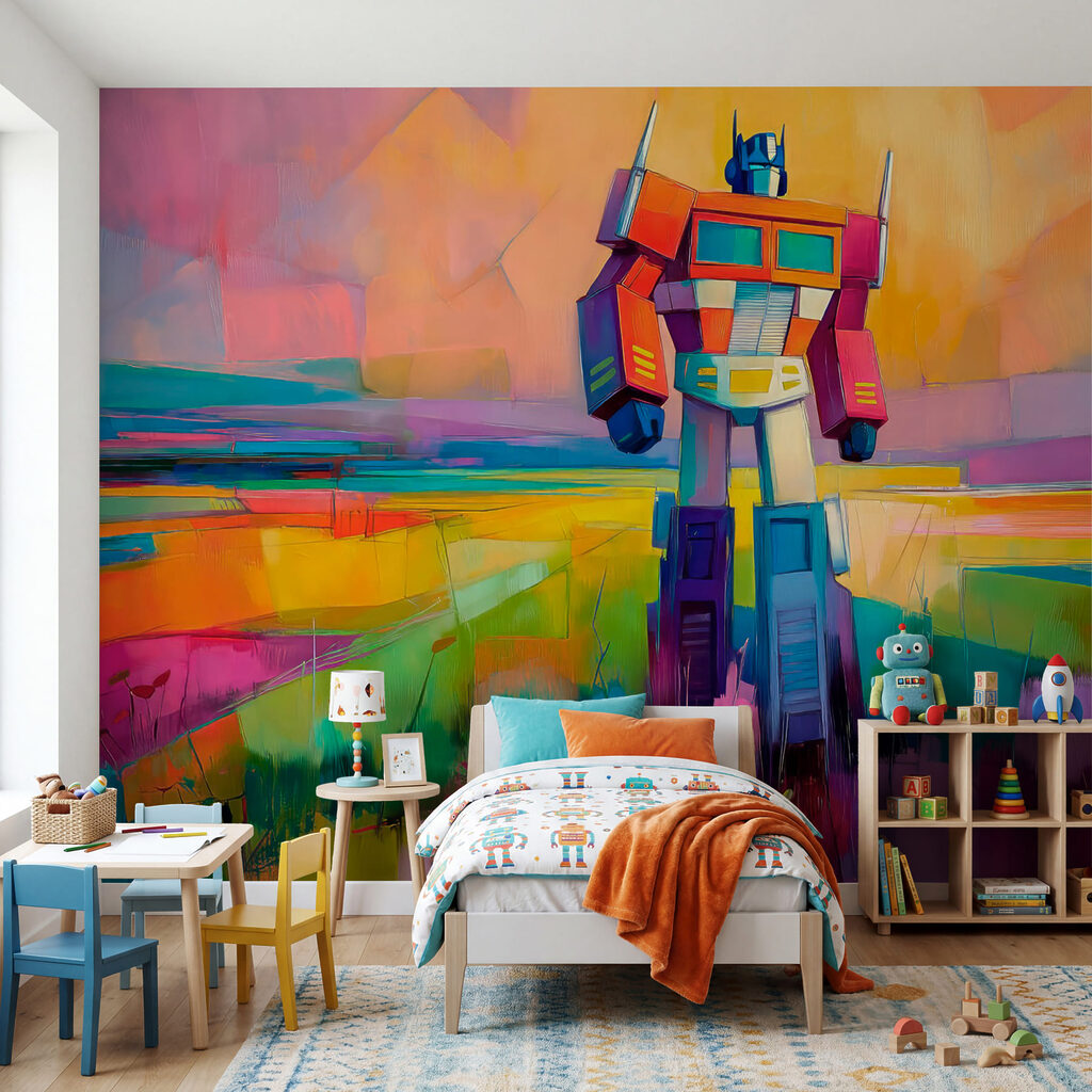 Peinture colorée représentant un robot Peinture colorée représentant un robot