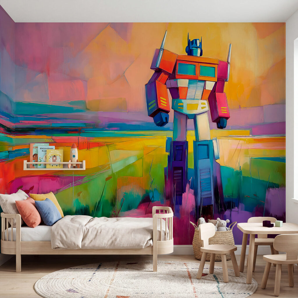 Peinture colorée représentant un robot Peinture colorée représentant un robot