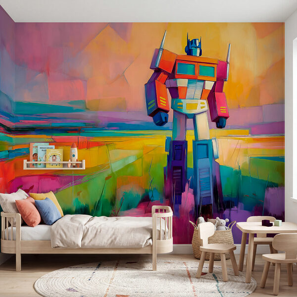 Peinture colorée représentant un robot Peinture colorée représentant un robot
