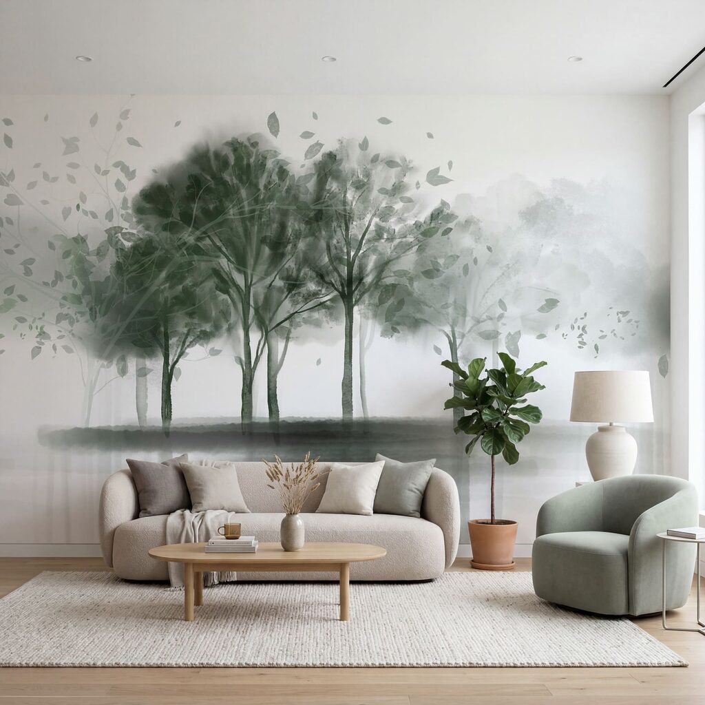 Groupe d'arbres feuillus Groupe d'arbres feuillus