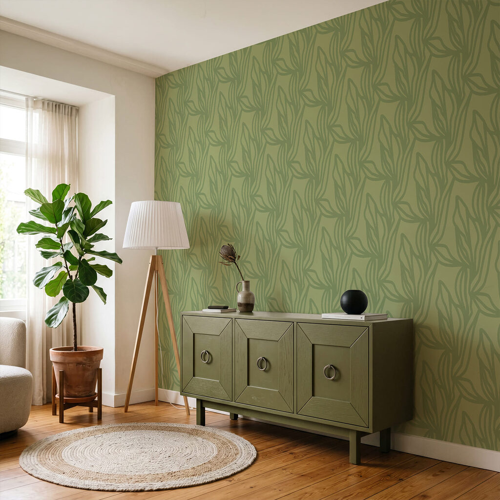 Motif vert avec des feuilles Motif vert avec des feuilles