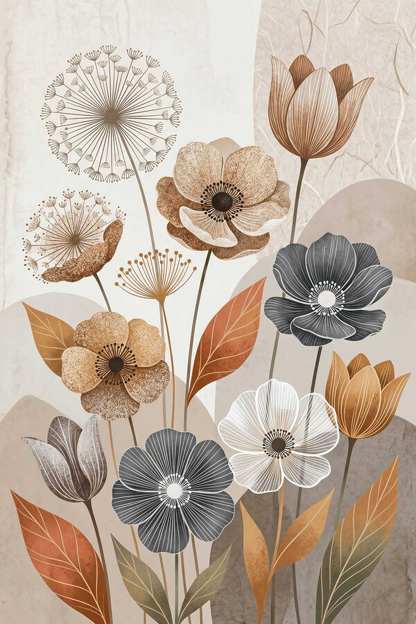 Colorful floral arrangement in soft tones Colorful floral arrangement in soft tones