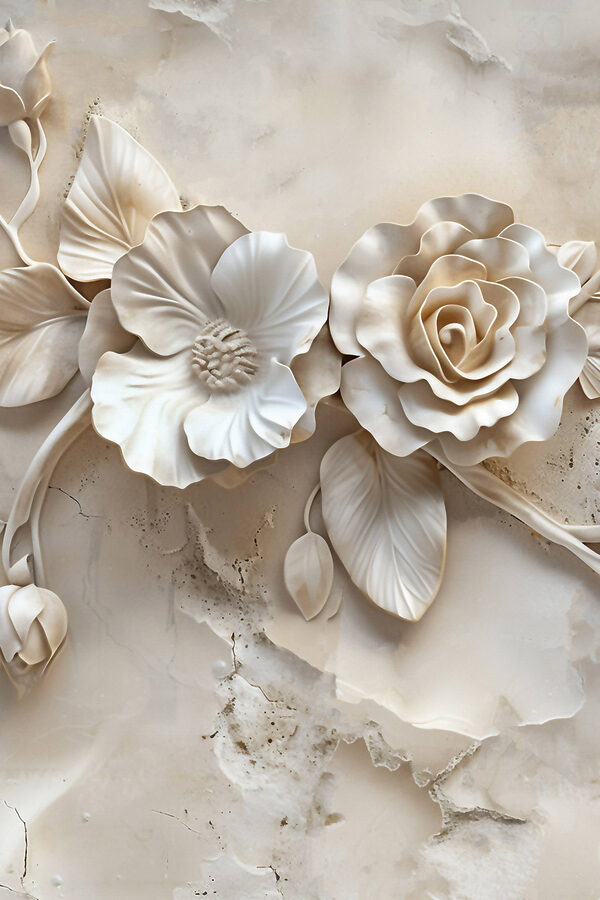 Delicate floral design in neutral tones