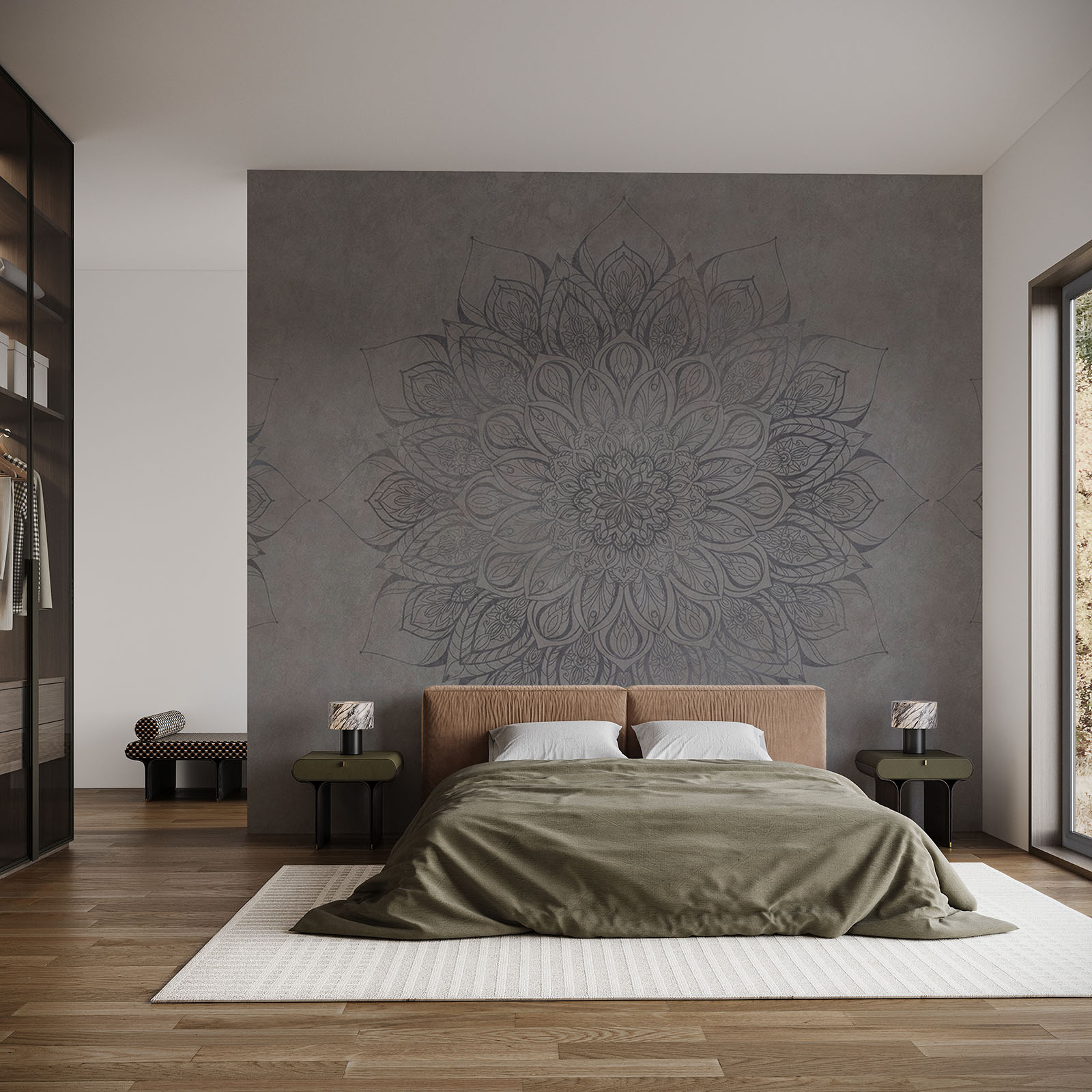 Mandala gris et noir Mandala gris et noir