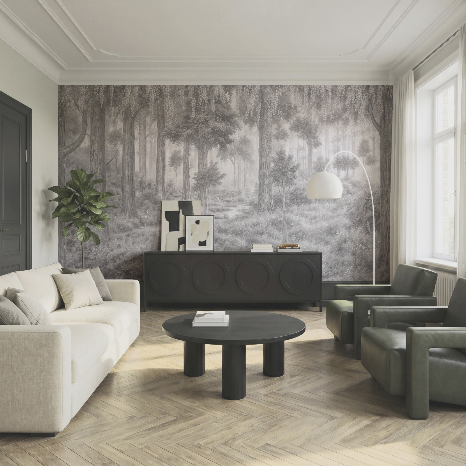 Forêt avec des arbres et des plantes Forêt avec des arbres et des plantes