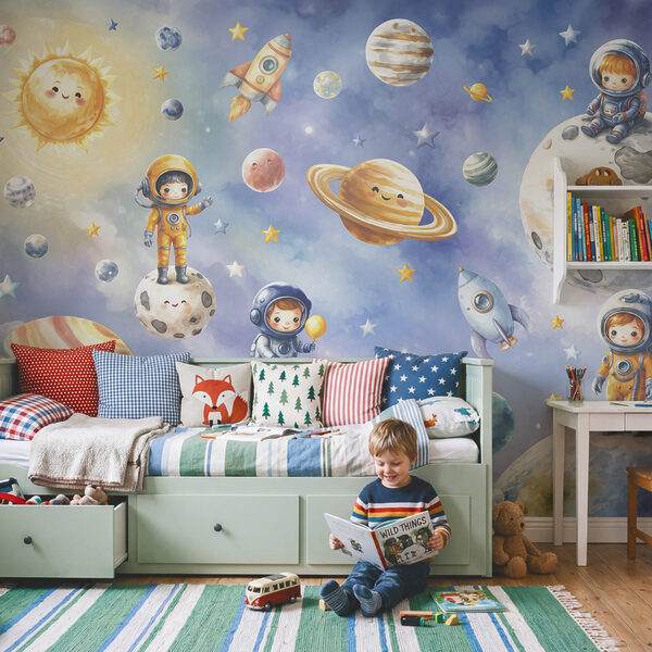 Groupe d'astronautes et de planètes de bande dessinée Groupe d'astronautes et de planètes de bande dessinée
