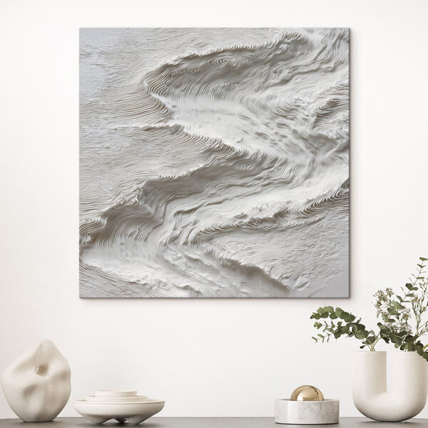 White surface with wavy lines White surface with wavy lines
