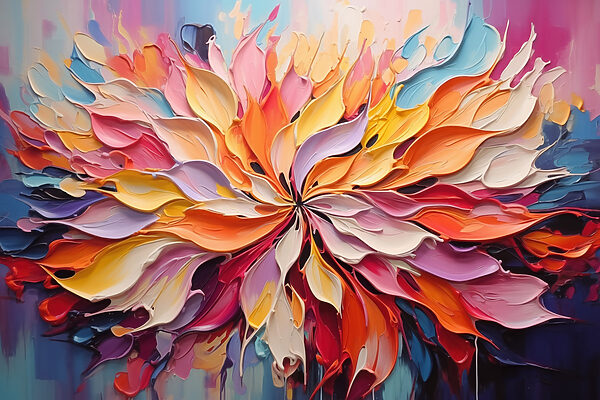 Painting of colorful leaves Painting of colorful leaves