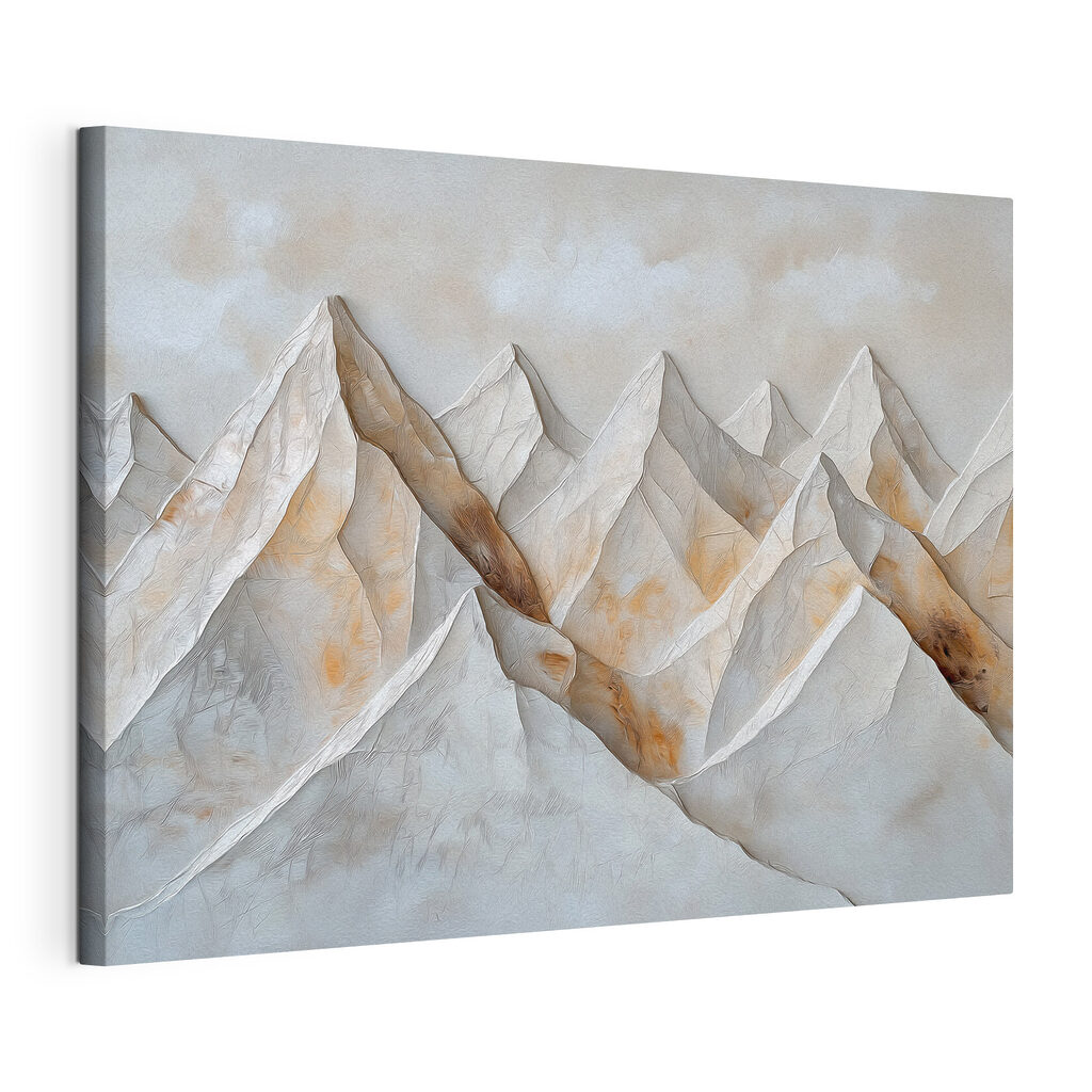 White and brown mountain range