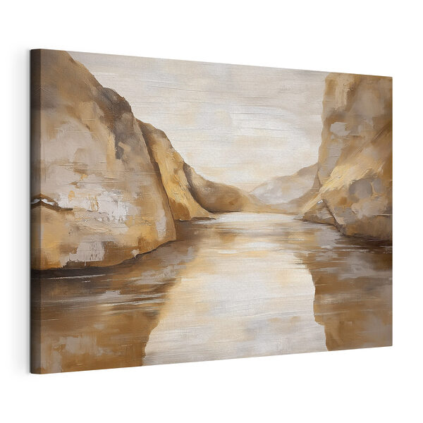 Tableaux Tableaux De l'eau au pied d'une montagne rocheuse (UGS : s50055)