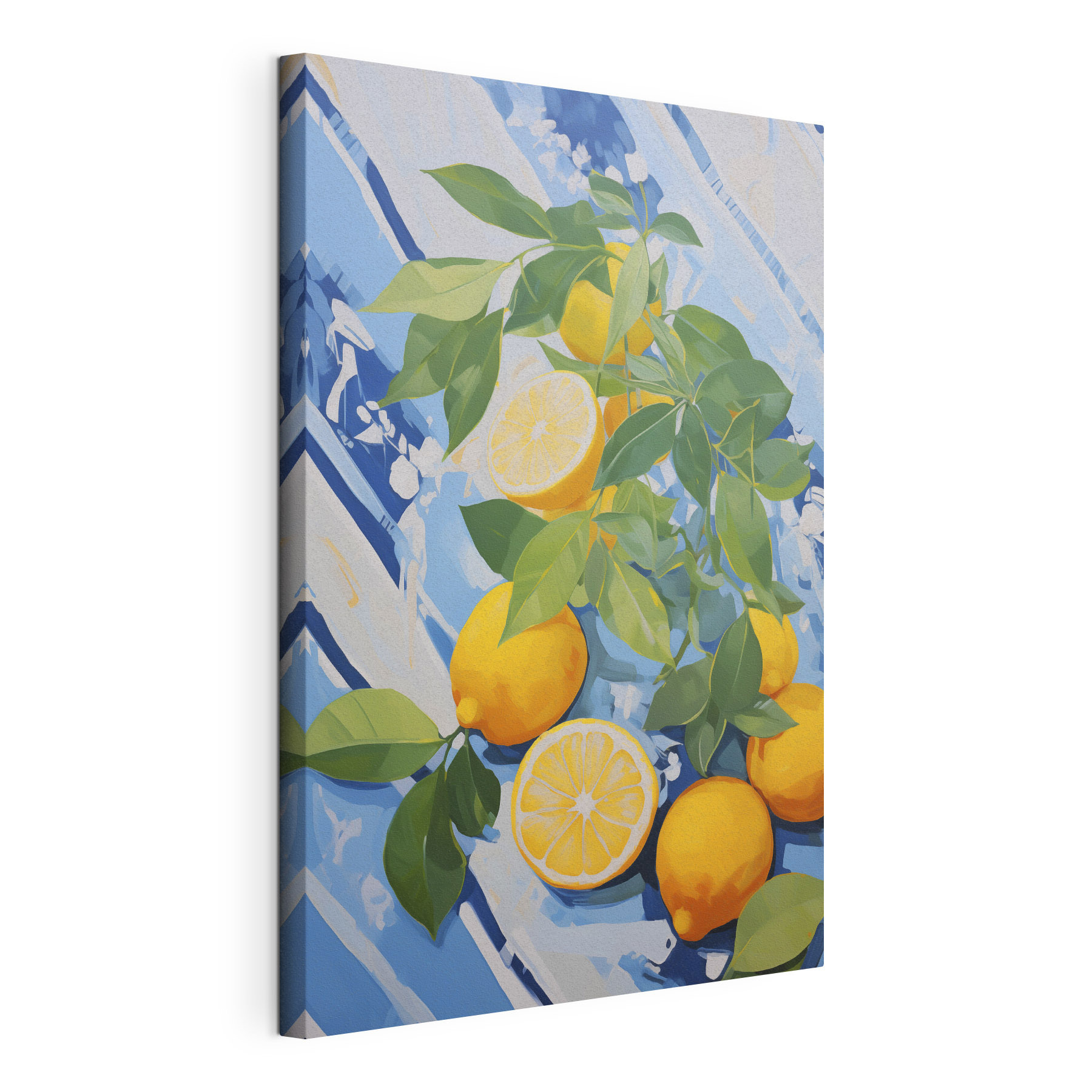 Painting of lemons and leaves
