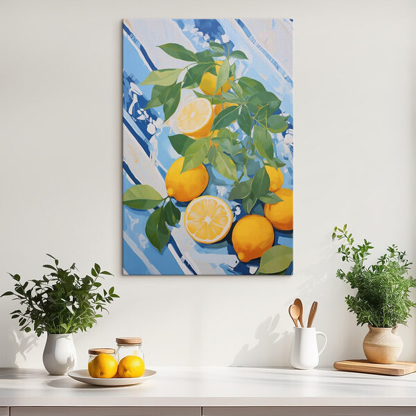 Painting of lemons and leaves