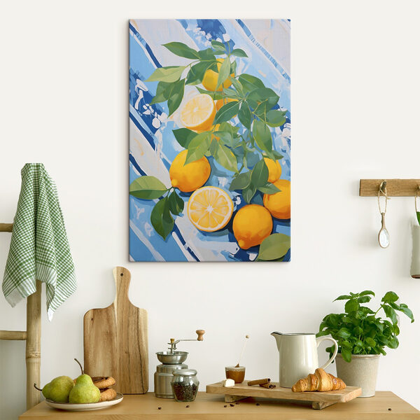 Painting of lemons and leaves
