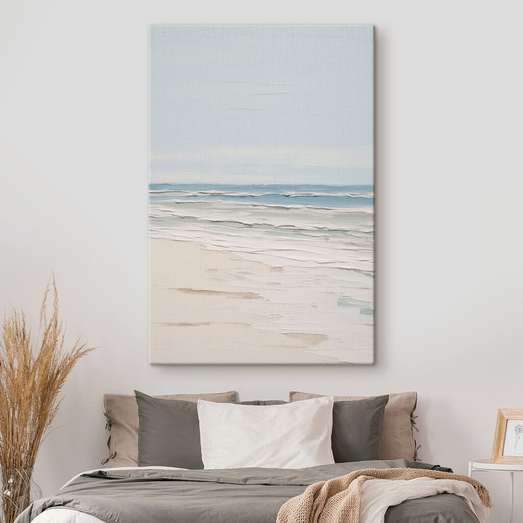 Beach with waves crashing on the sand