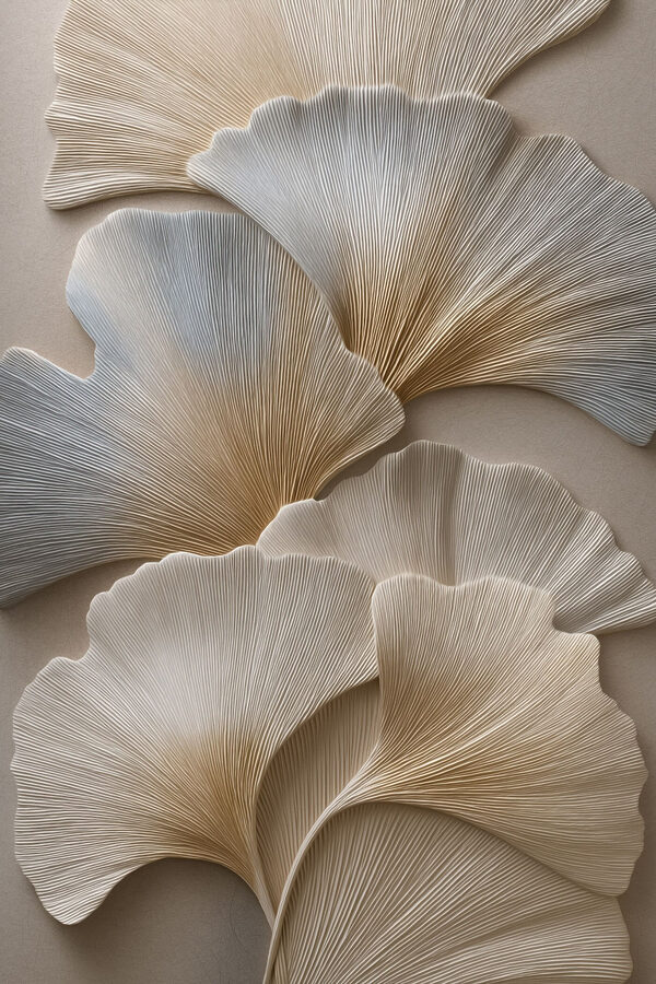 Delicate ginkgo leaf designs on display