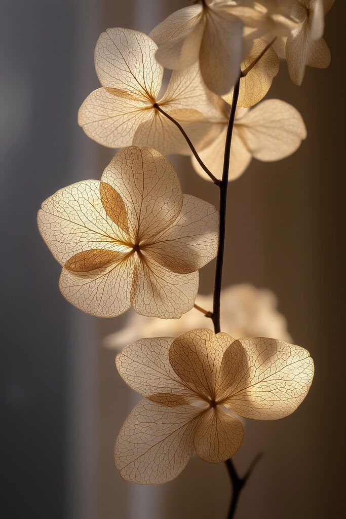 Delicate petals catching soft light